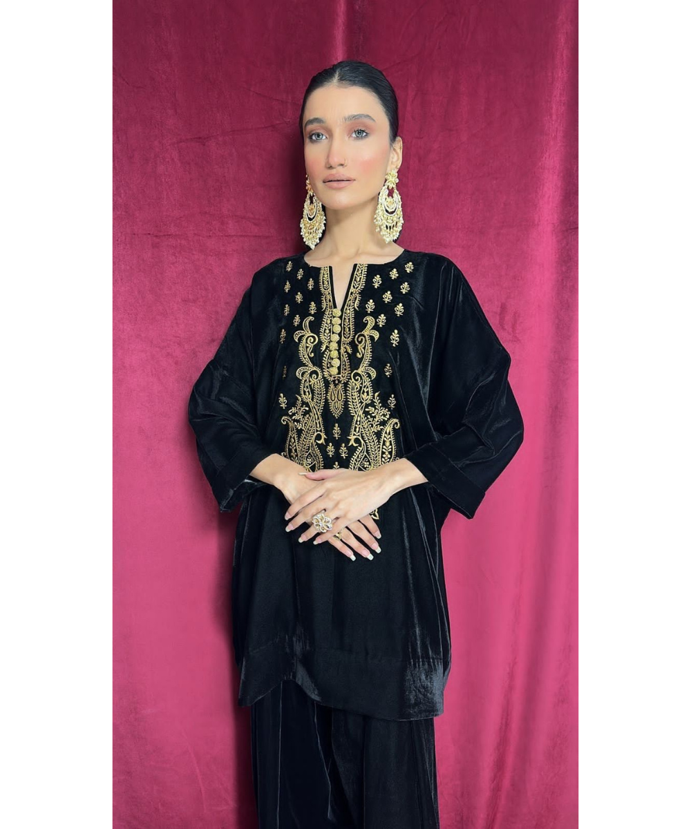 Black and sales gold two piece