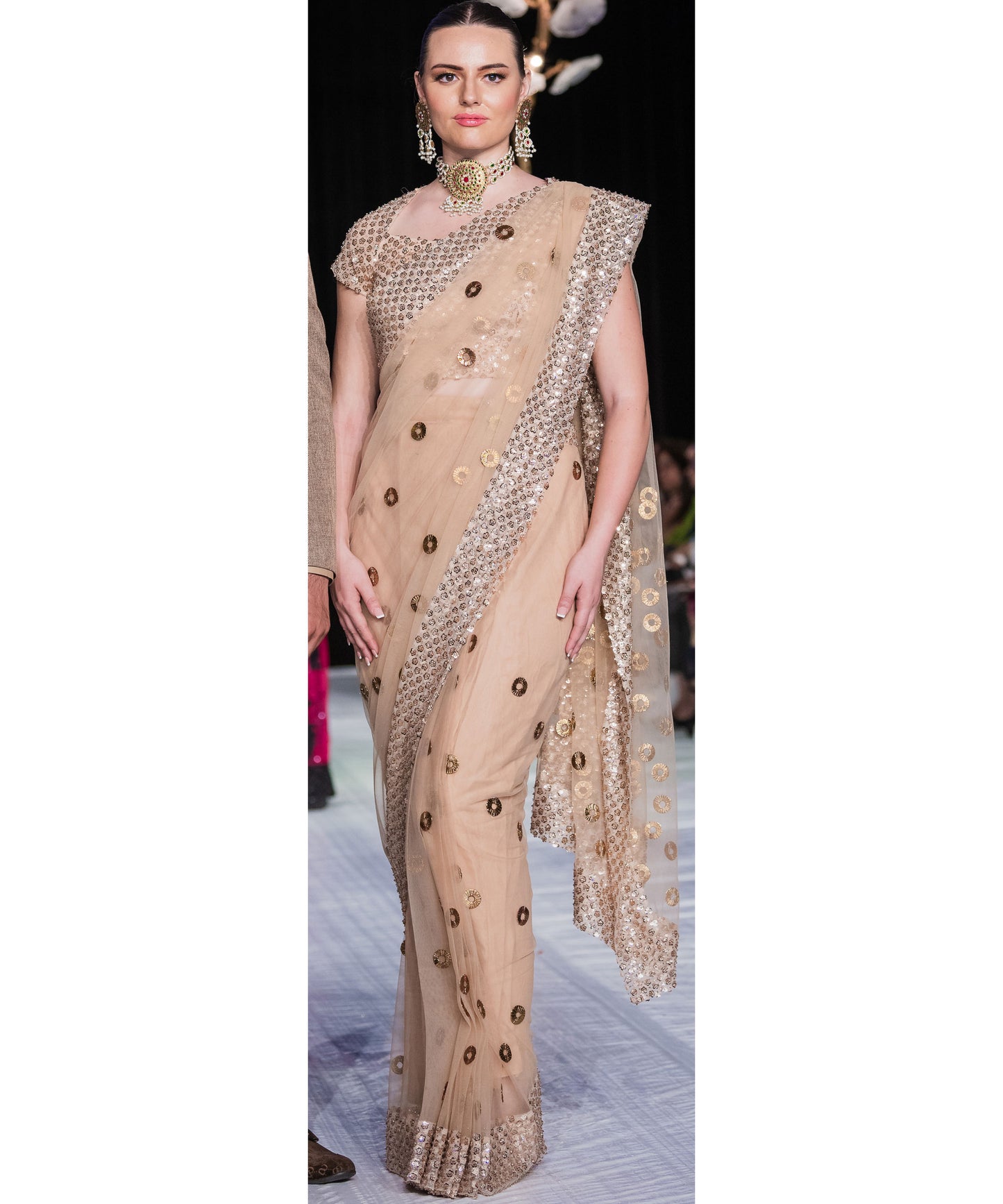 Beige Gold Saree