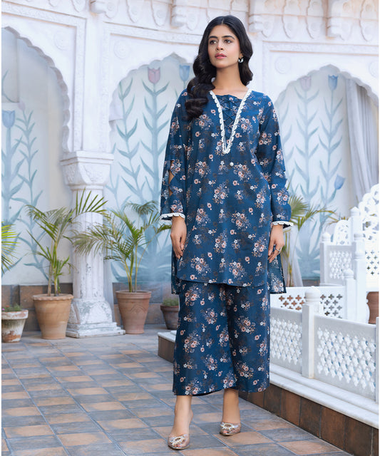 Blue Printed Suit ZSS-1001