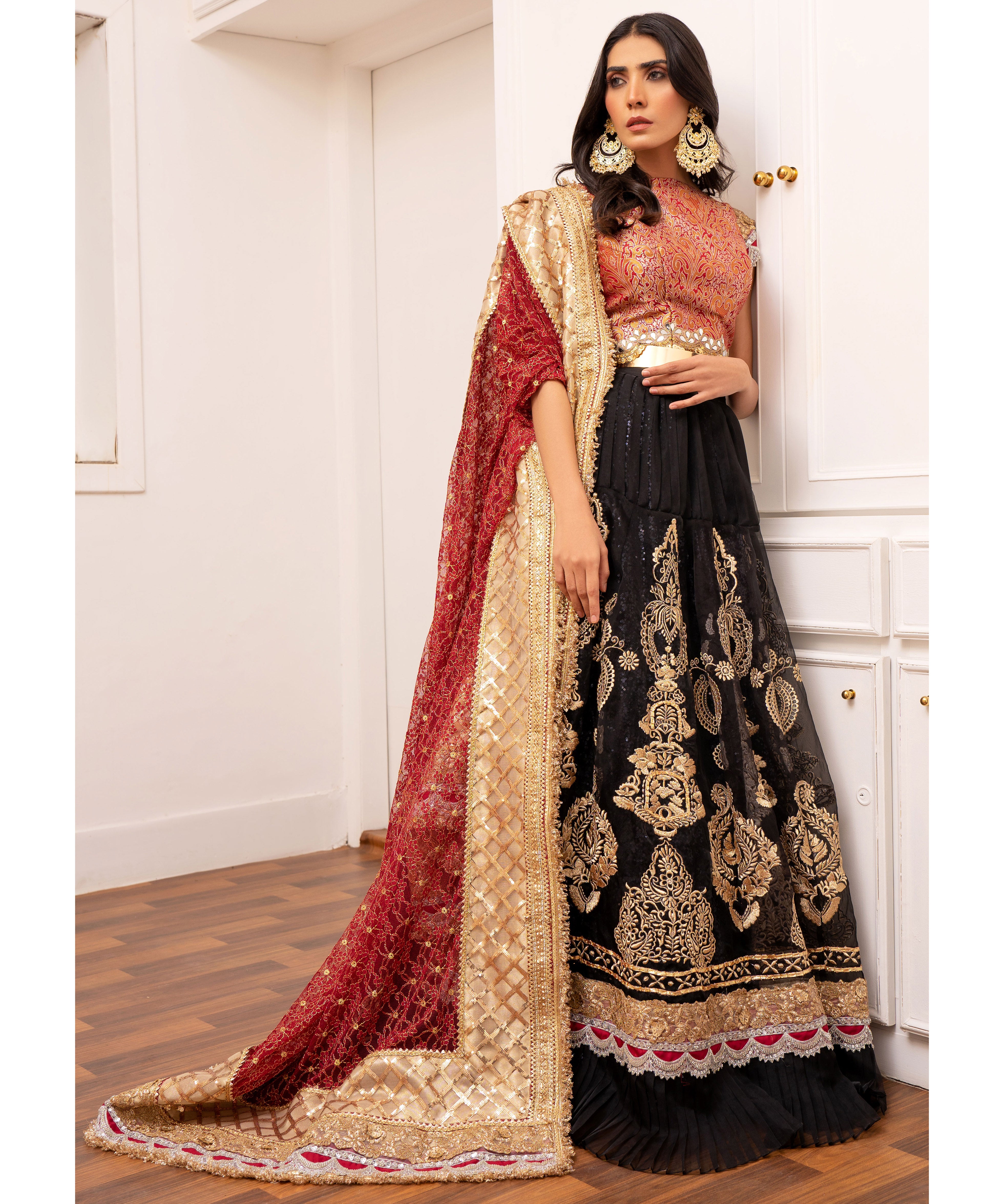 Buy ATTIRIS Women's Net Semi-Stitched Lehenga Choli with Sleeve Material  with Dupatta, 4 Meter Flared (Pink) Online at Best Prices in India -  JioMart.