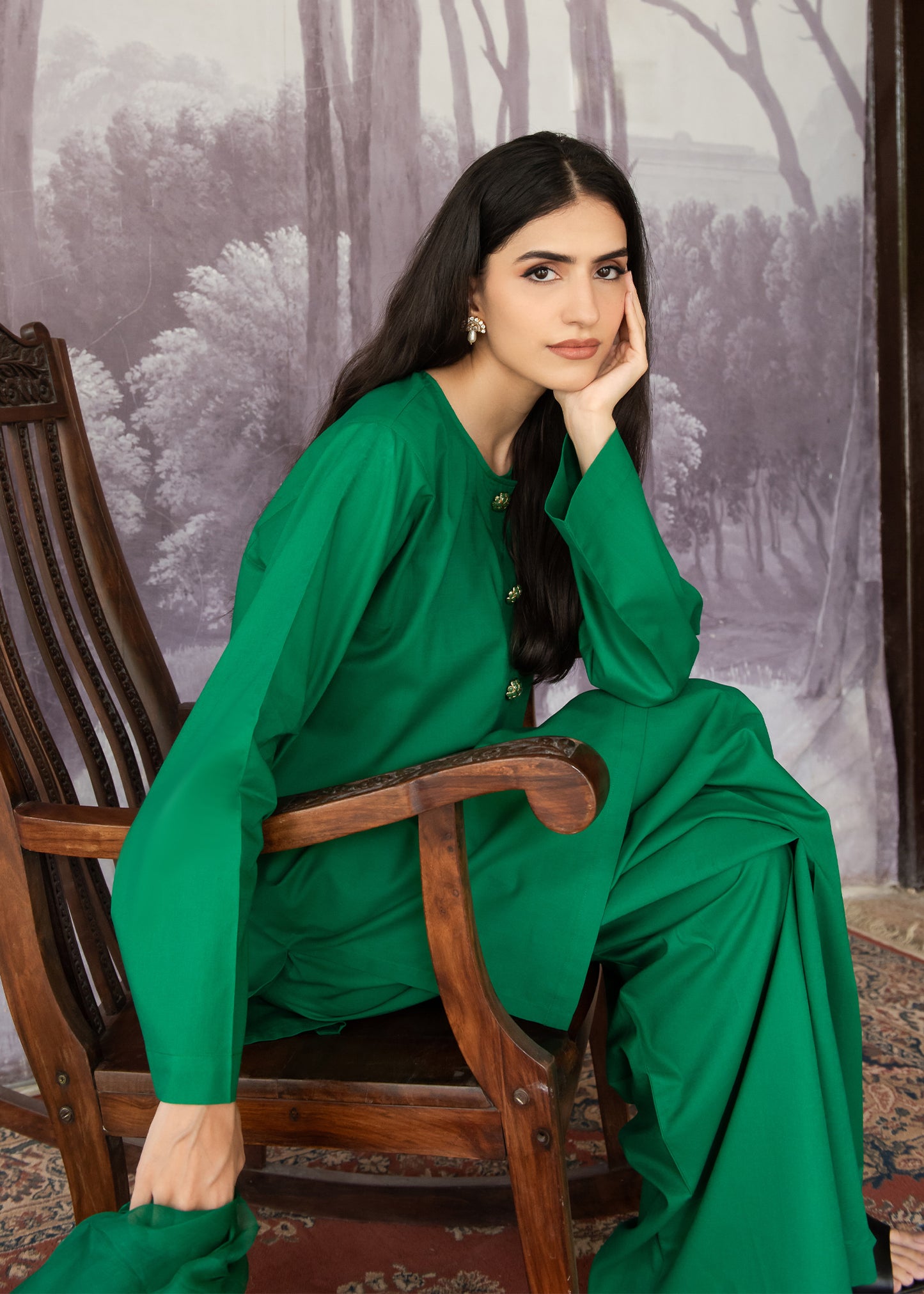 Solid Emerald Set - Three Piece