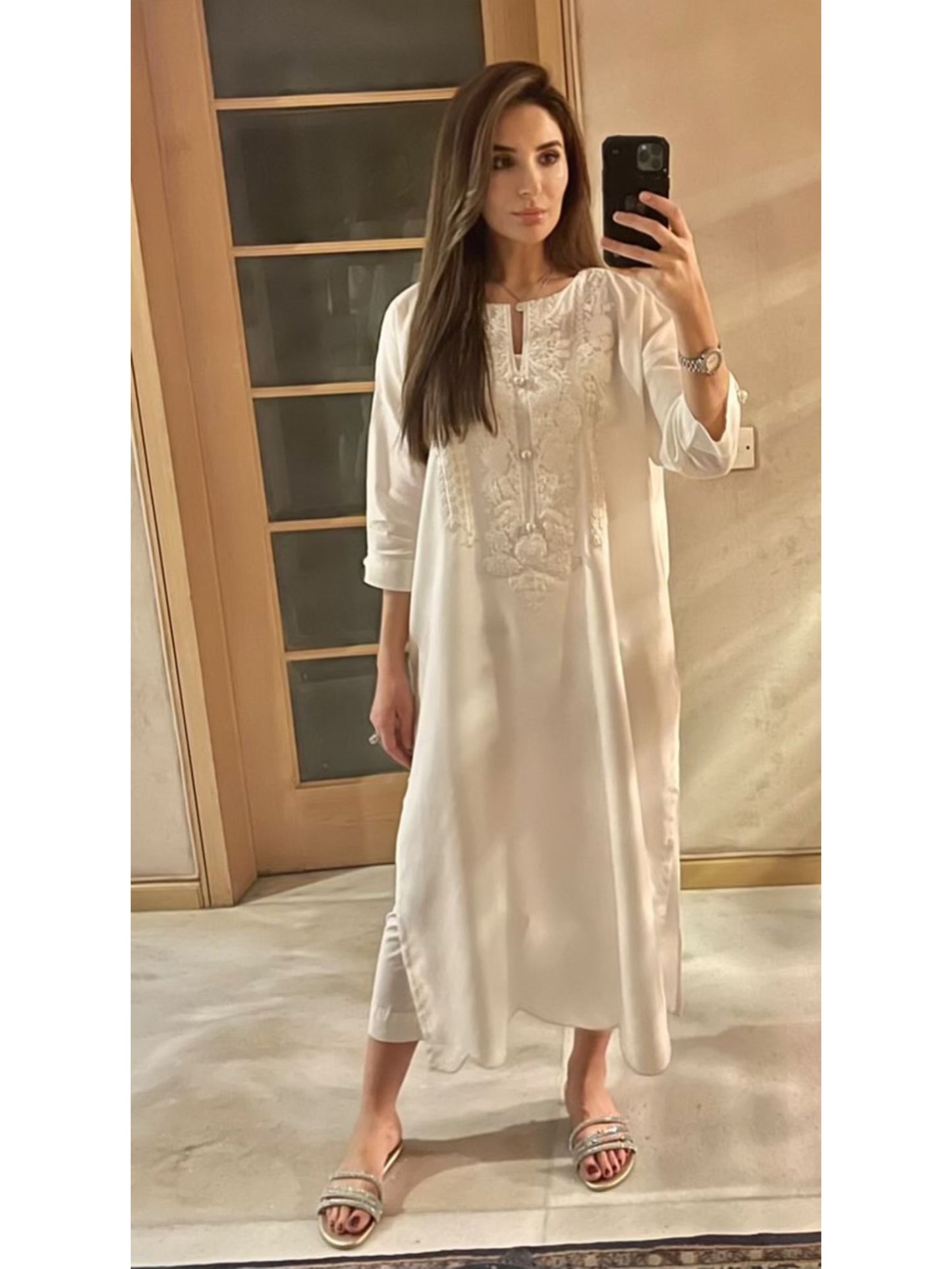 White Flowy Boski Dress