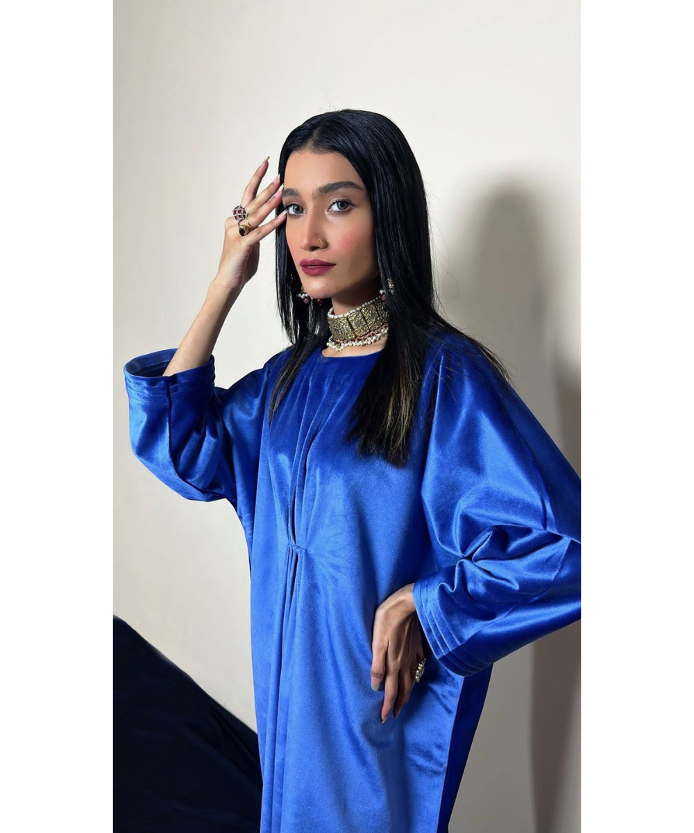 light blue kaftan dress