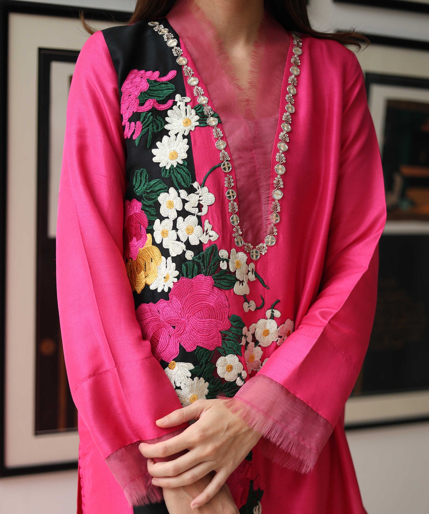 pink organza fabric dress for women Online in Pakistan